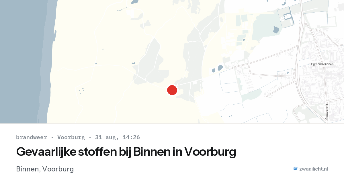Gevaarlijke stoffen bij Binnen in Voorburg — 31 aug 2026