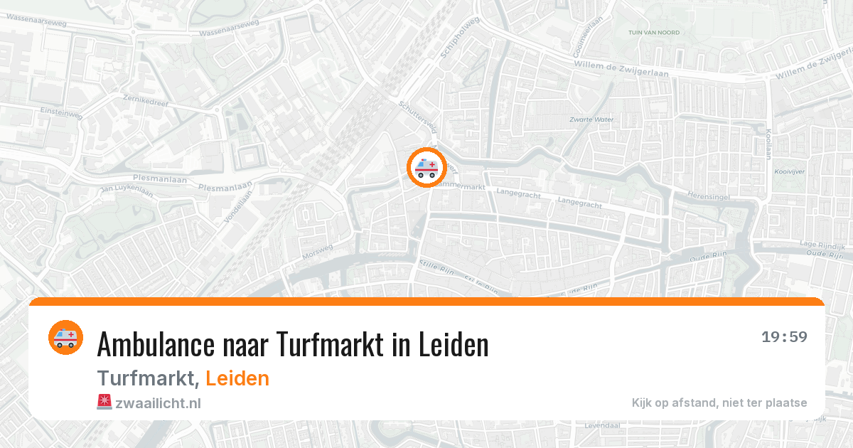 Ambulance naar Turfmarkt in Leiden — 14 jun 2026