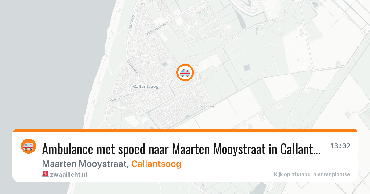 Ambulance met spoed naar Maarten Mooystraat in Callantsoog — 1 feb 2026