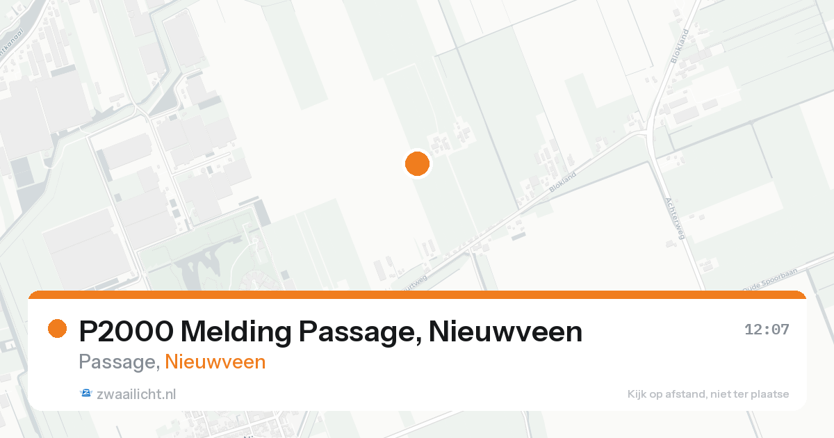 P2000 Melding Passage, Nieuwveen — 20 aug 2026