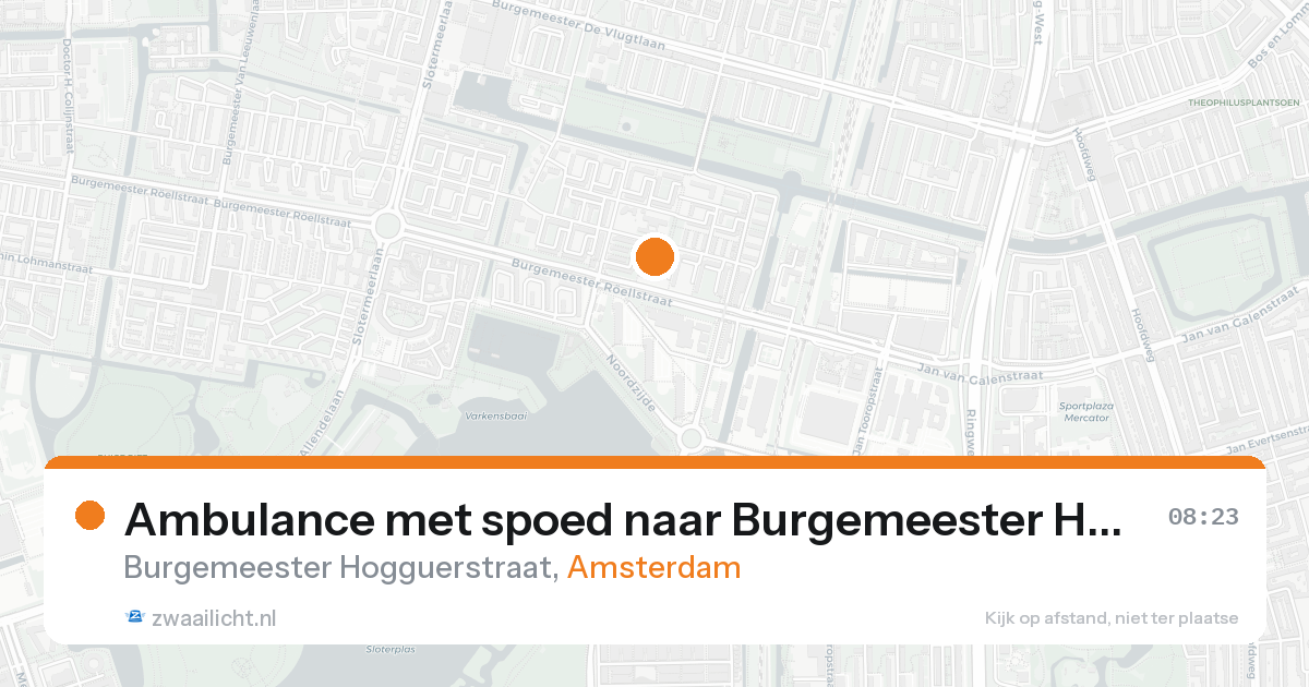 Ambulance met spoed naar Burgemeester Hogguerstraat in Amsterdam — 19 aug 2026