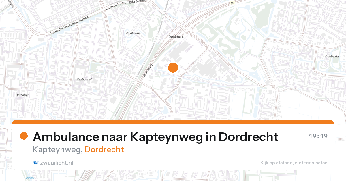 Ambulance naar Kapteynweg in Dordrecht — 27 aug 2026