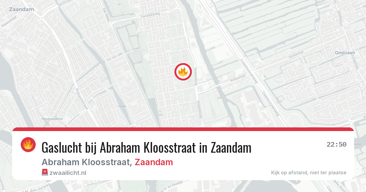 Gaslucht bij Abraham Kloosstraat in Zaandam — 2 mrt 2026