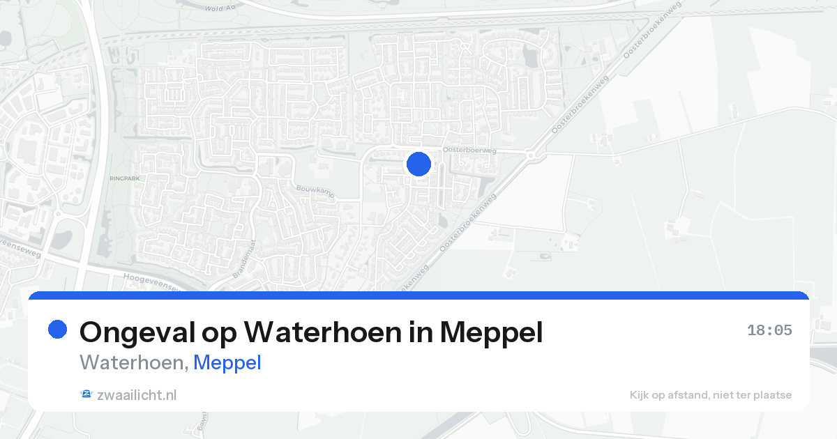 Ongeval op Waterhoen in Meppel — 17 aug 2026