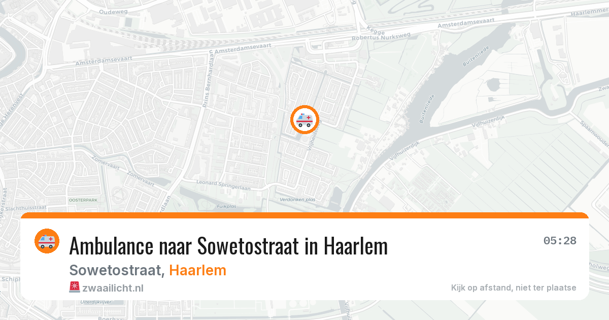 Ambulance naar Sowetostraat in Haarlem — 14 aug 2026