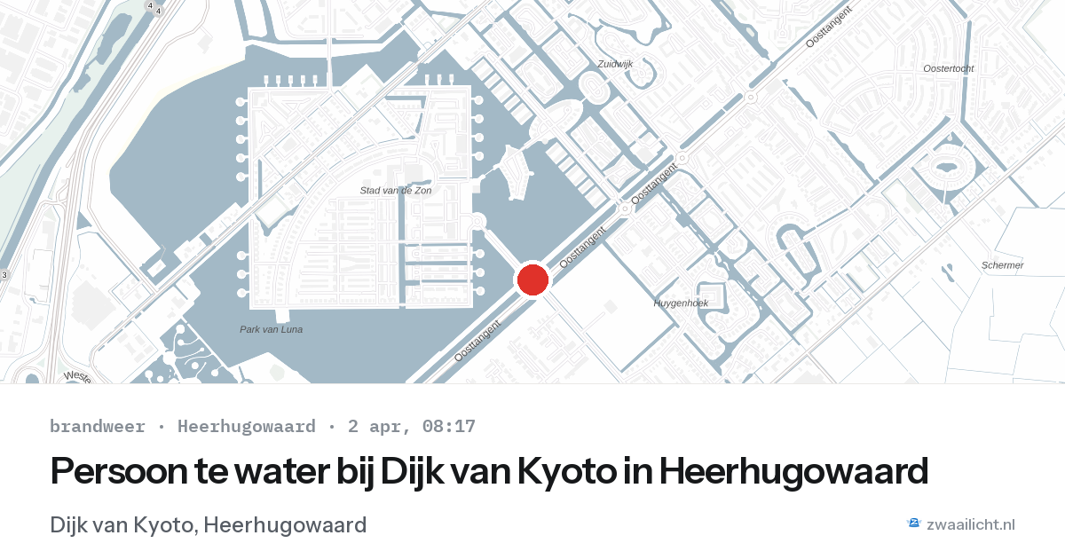 Persoon te water bij Dijk van Kyoto in Heerhugowaard — 2 apr 2026