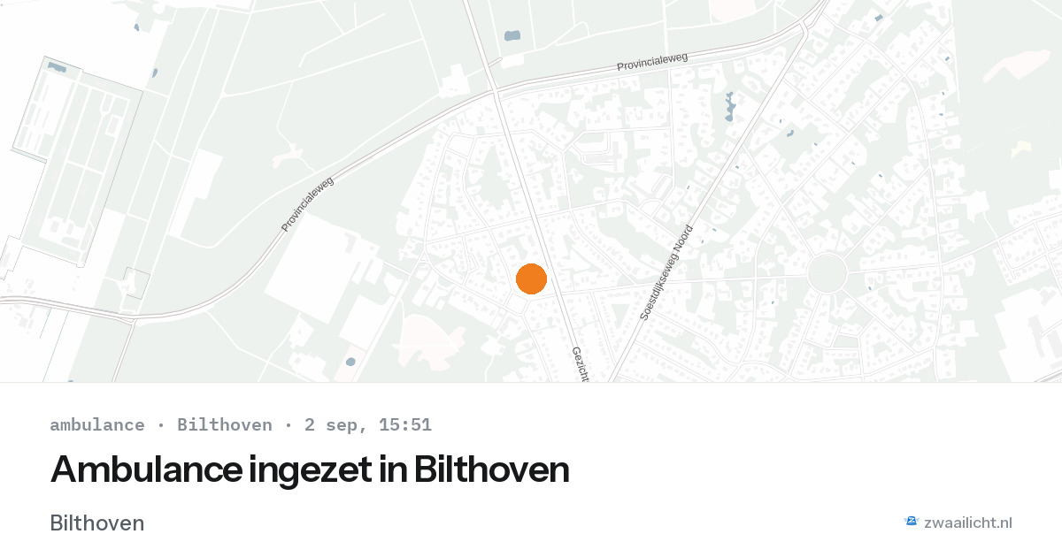 Ambulance ingezet in Bilthoven — 2 sep 2026