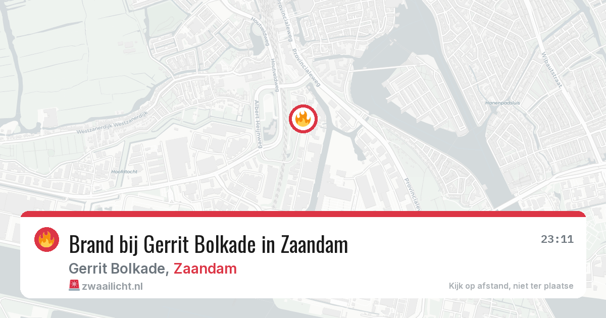 Brand bij Gerrit Bolkade in Zaandam — 12 apr 2026