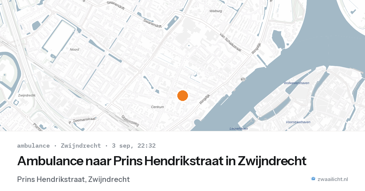 Ambulance naar Prins Hendrikstraat in Zwijndrecht — 3 sep 2026