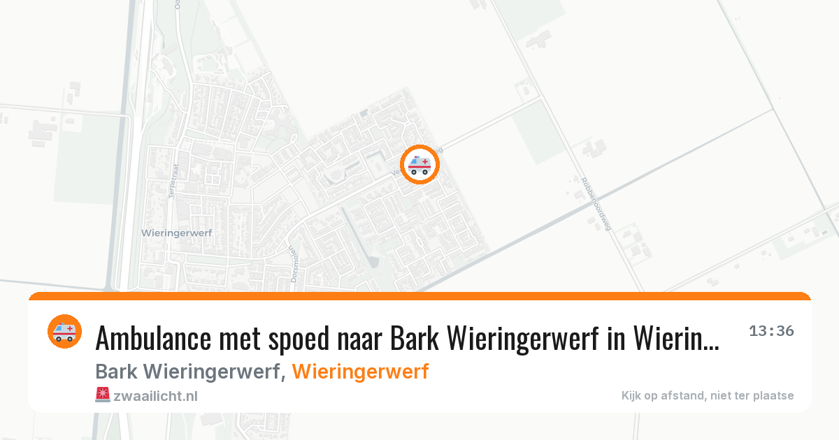 Ambulance met spoed naar Bark Wieringerwerf in Wieringerwerf — 13 aug 2026