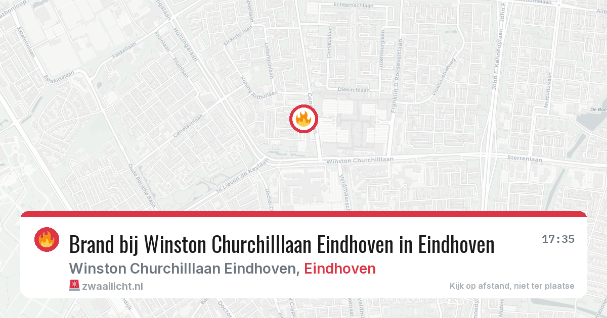 Brand bij Winston Churchilllaan Eindhoven in Eindhoven — 16 jun 2026