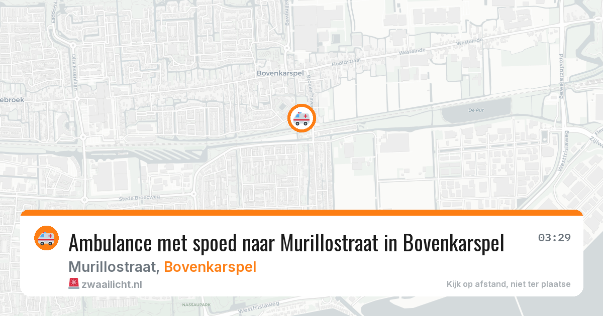 Ambulance met spoed naar Murillostraat in Bovenkarspel — 1 jun 2026