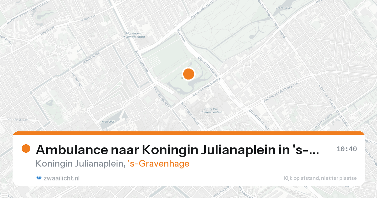 Ambulance naar Koningin Julianaplein in 's-Gravenhage — 20 aug 2026