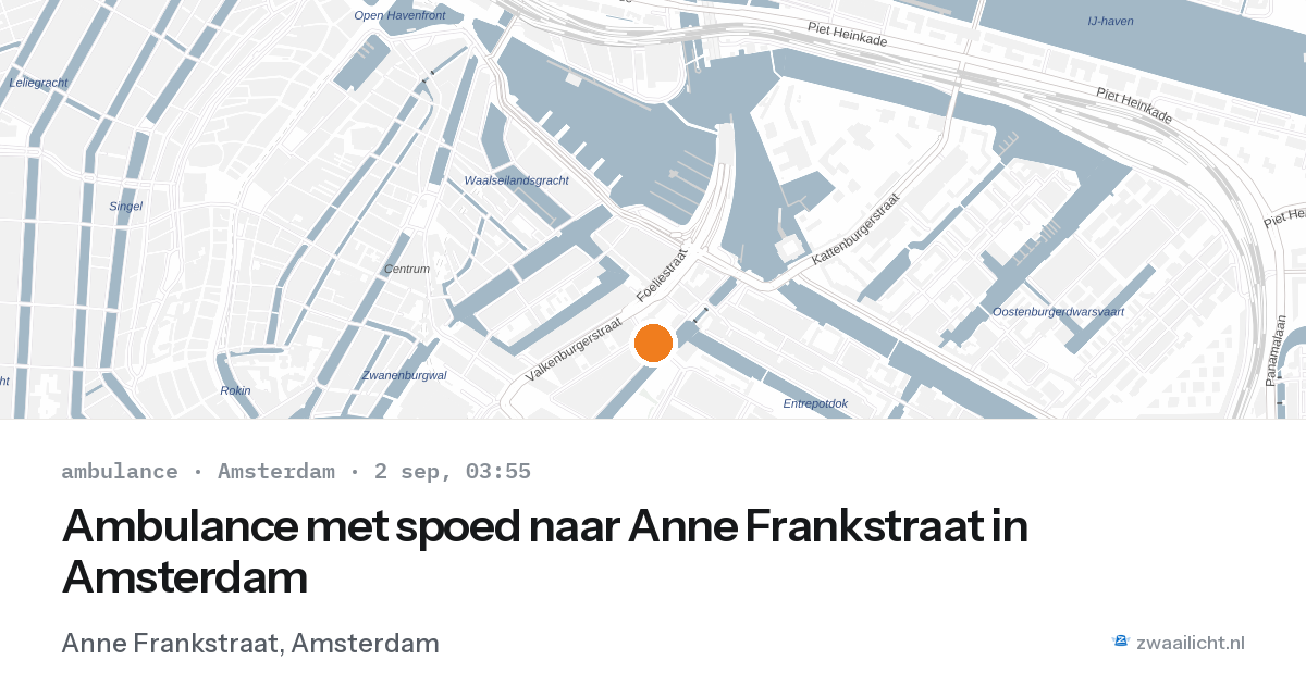 Ambulance met spoed naar Anne Frankstraat in Amsterdam — 2 sep 2026