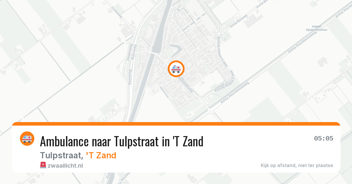Ambulance naar Tulpstraat in 'T Zand — 28 jun 2026
