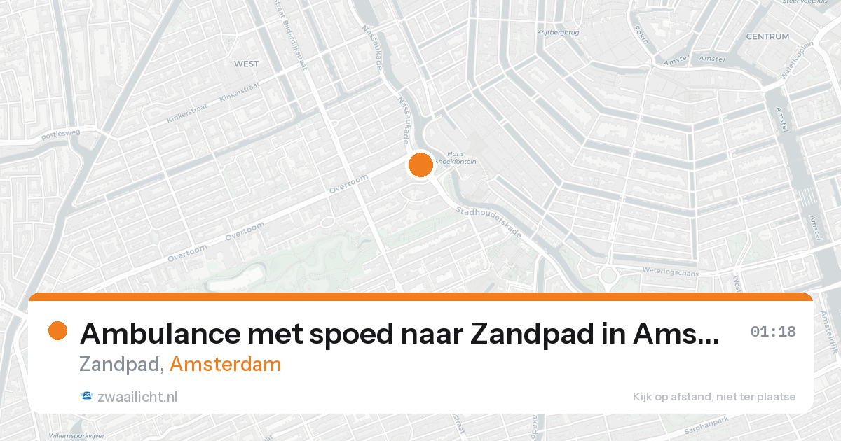 Ambulance met spoed naar Zandpad in Amsterdam — 20 aug 2026