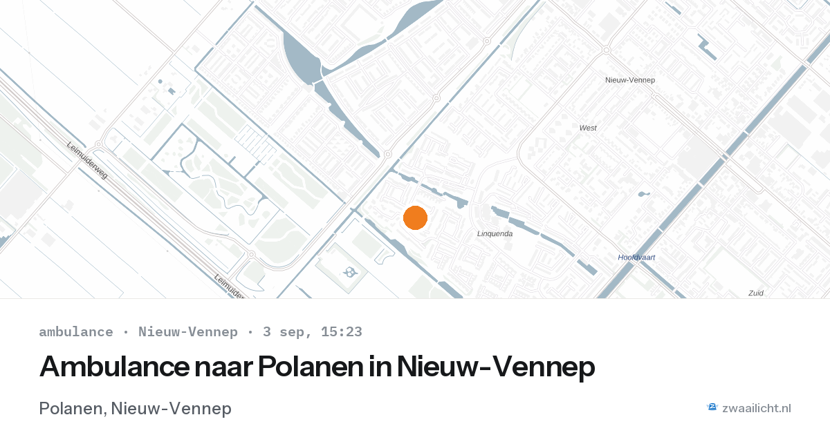 Ambulance naar Polanen in Nieuw-Vennep — 3 sep 2026