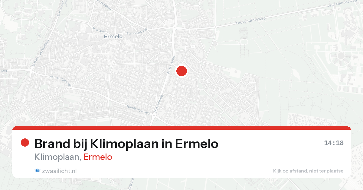 Brand bij Klimoplaan in Ermelo — 15 aug 2026