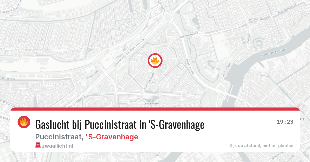 Gaslucht bij Puccinistraat in 'S-Gravenhage — 12 mrt 2026
