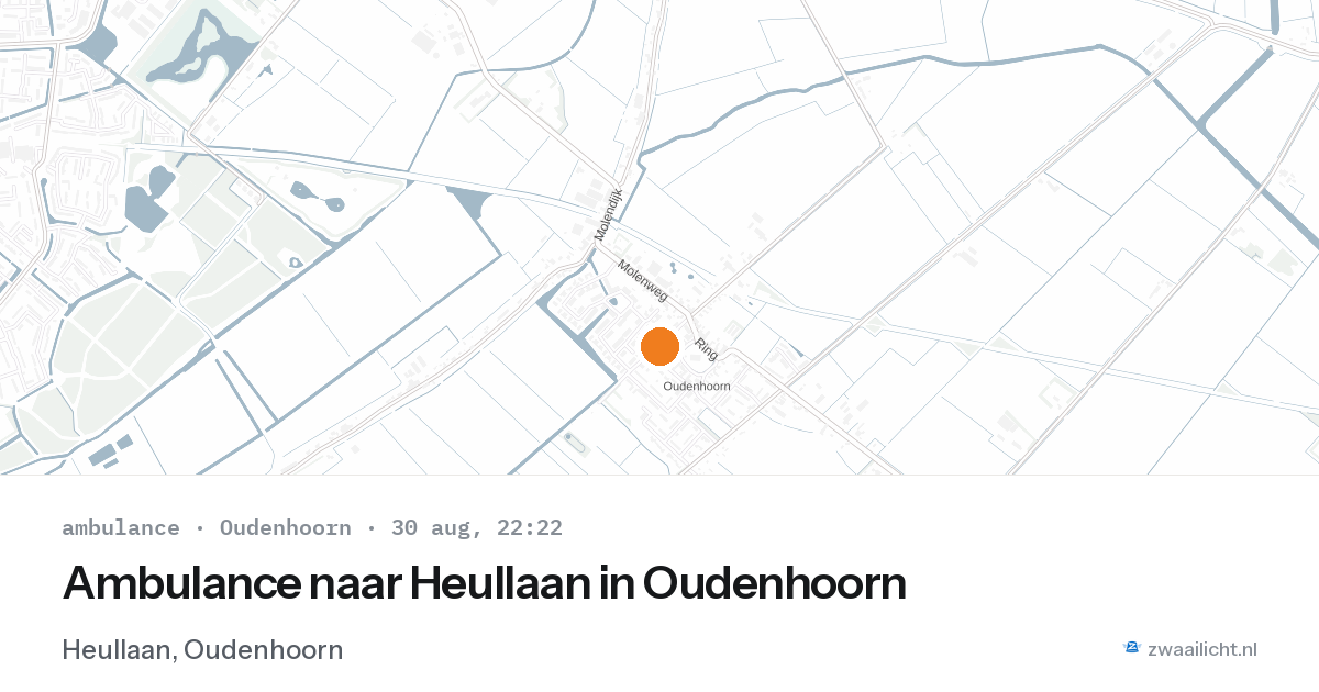 Ambulance naar Heullaan in Oudenhoorn — 30 aug 2026