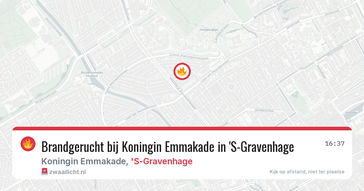 Brandgerucht bij Koningin Emmakade in 'S-Gravenhage — 4 aug 2026