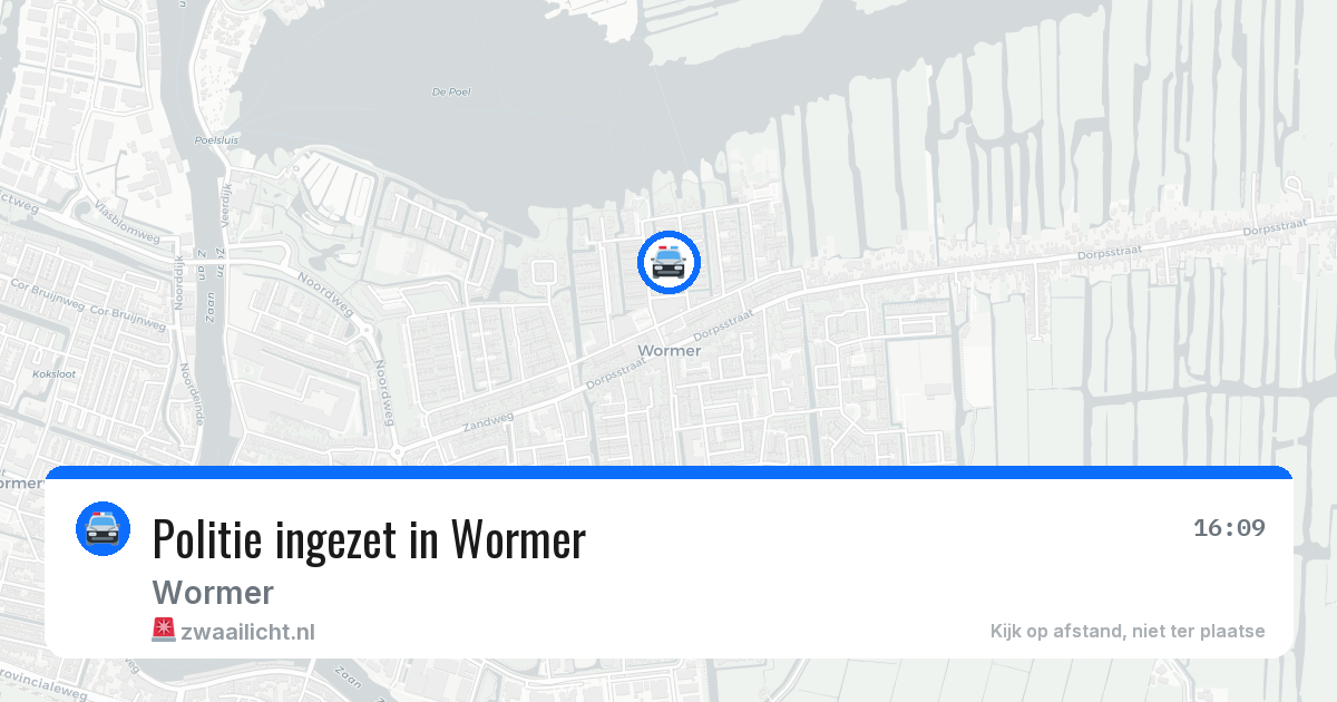 Politie ingezet in Wormer — 4 jun 2026 | 🚨 Zwaailicht.nl
