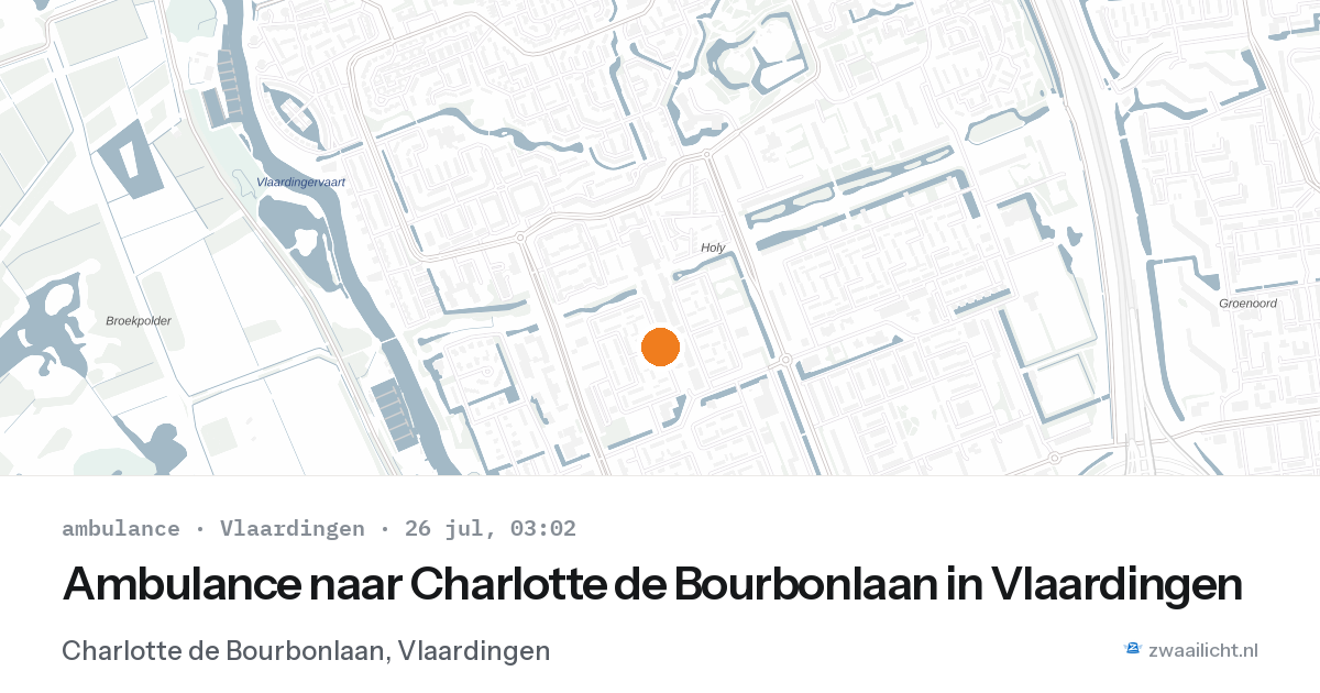 Ambulance naar Charlotte de Bourbonlaan in Vlaardingen — 26 jul 2026