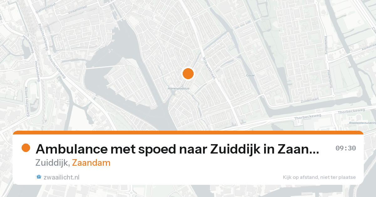 Ambulance met spoed naar Zuiddijk in Zaandam — 16 aug 2026