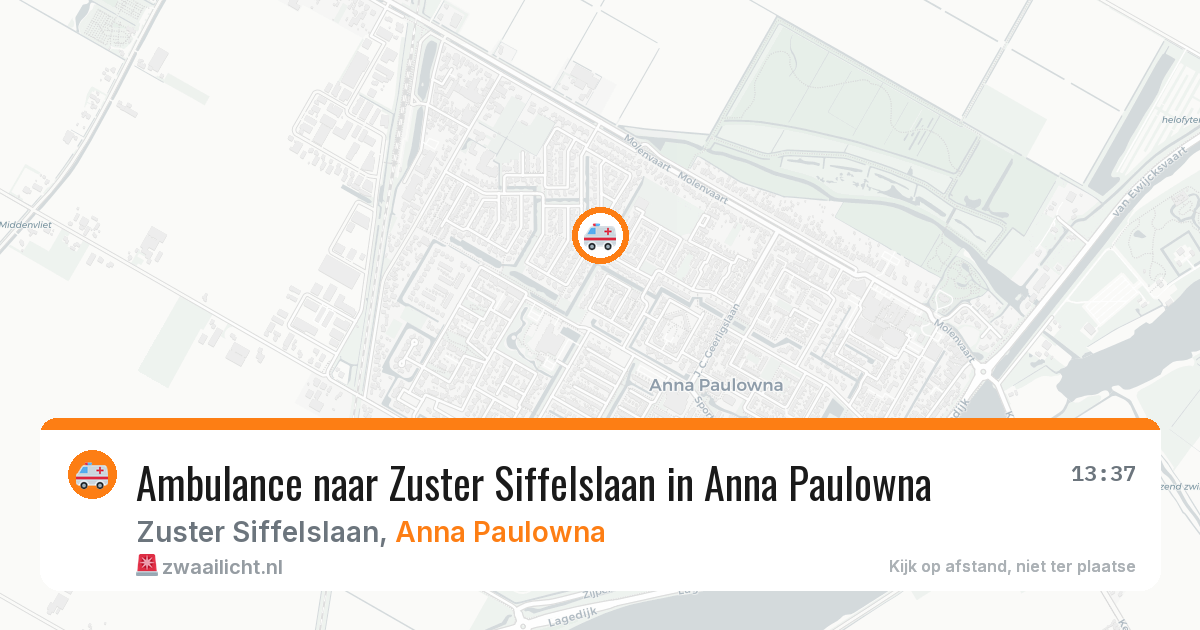 Ambulance naar Zuster Siffelslaan in Anna Paulowna — 13 jul 2026