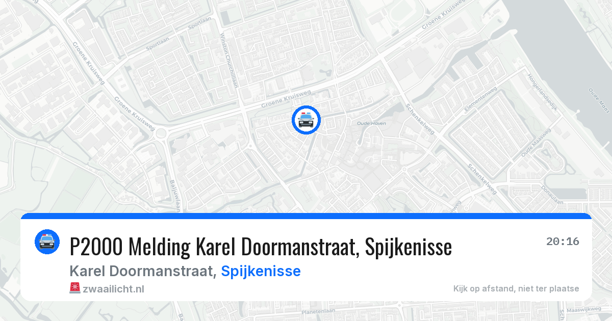 P2000 Melding Karel Doormanstraat, Spijkenisse — 9 aug 2026
