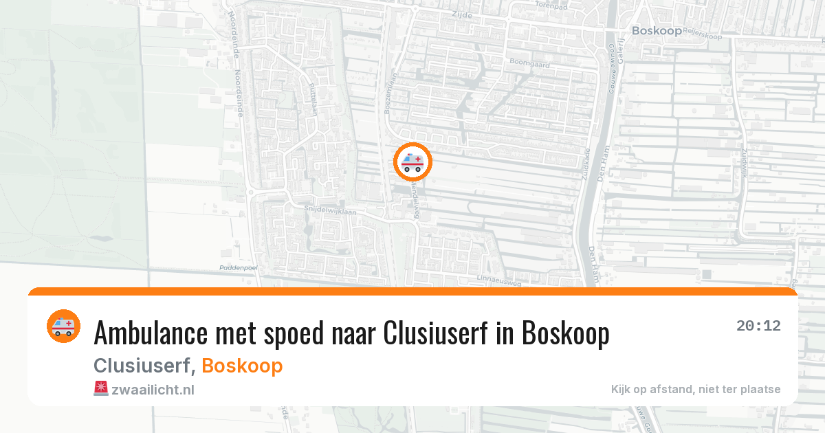 Ambulance met spoed naar Clusiuserf in Boskoop — 5 jul 2026