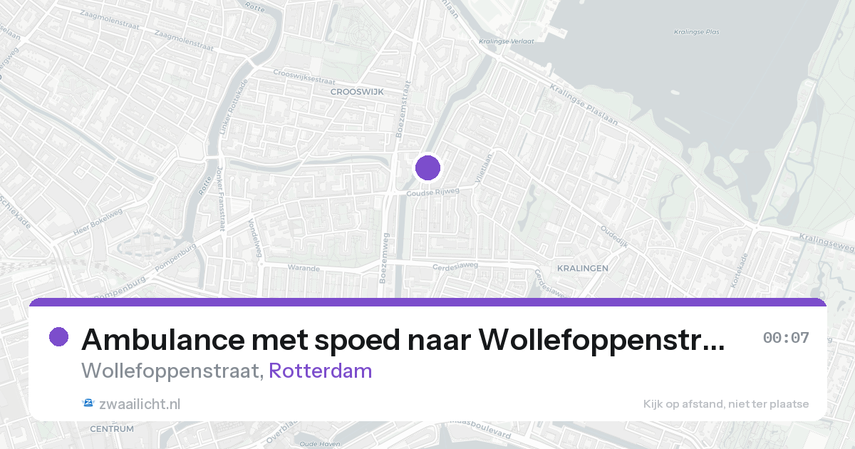 Ambulance met spoed naar Wollefoppenstraat in Rotterdam — 25 aug 2026