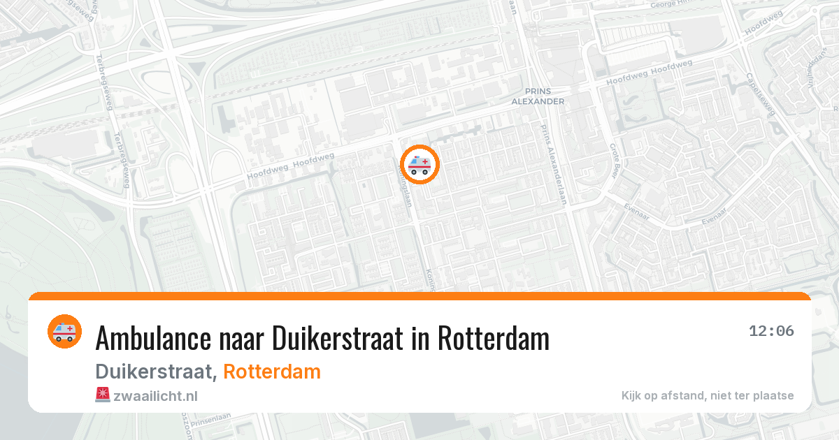 Ambulance naar Duikerstraat in Rotterdam — 4 aug 2026