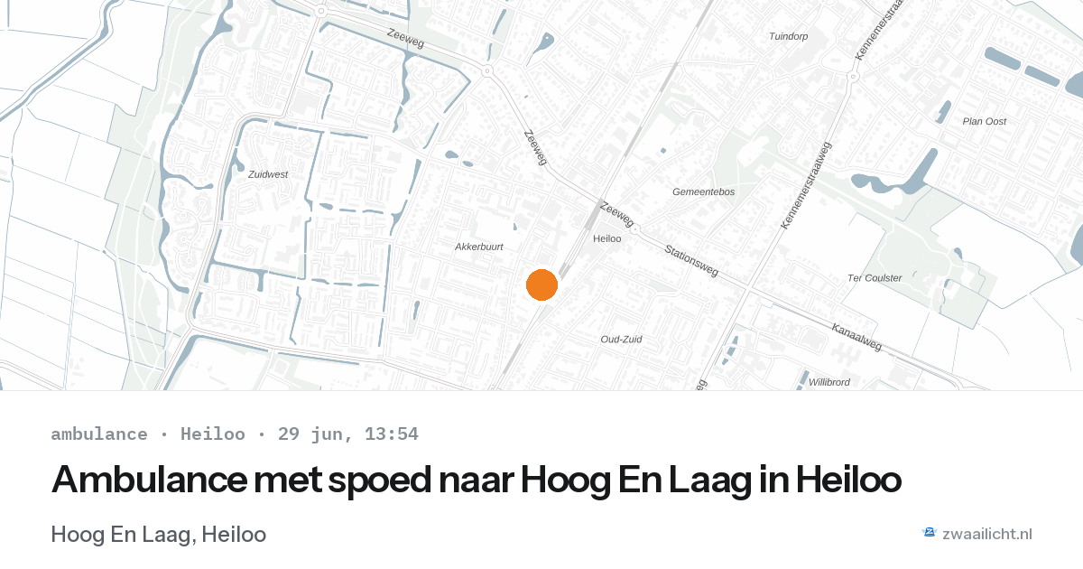 Ambulance met spoed naar Hoog En Laag in Heiloo — 29 jun 2026