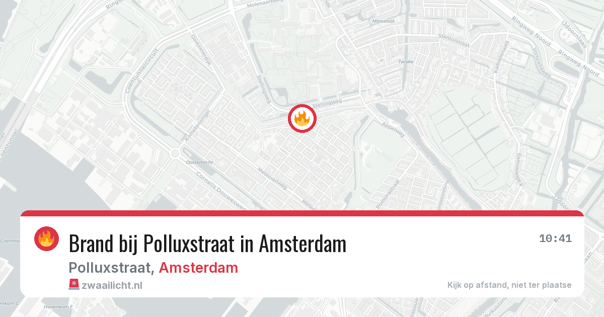Brand bij Polluxstraat in Amsterdam — 12 jun 2026