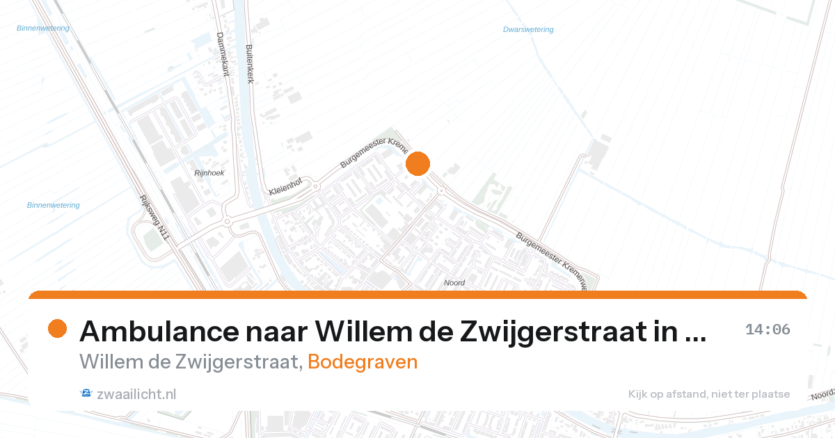 Ambulance naar Willem de Zwijgerstraat in Bodegraven — 6 mei 2026