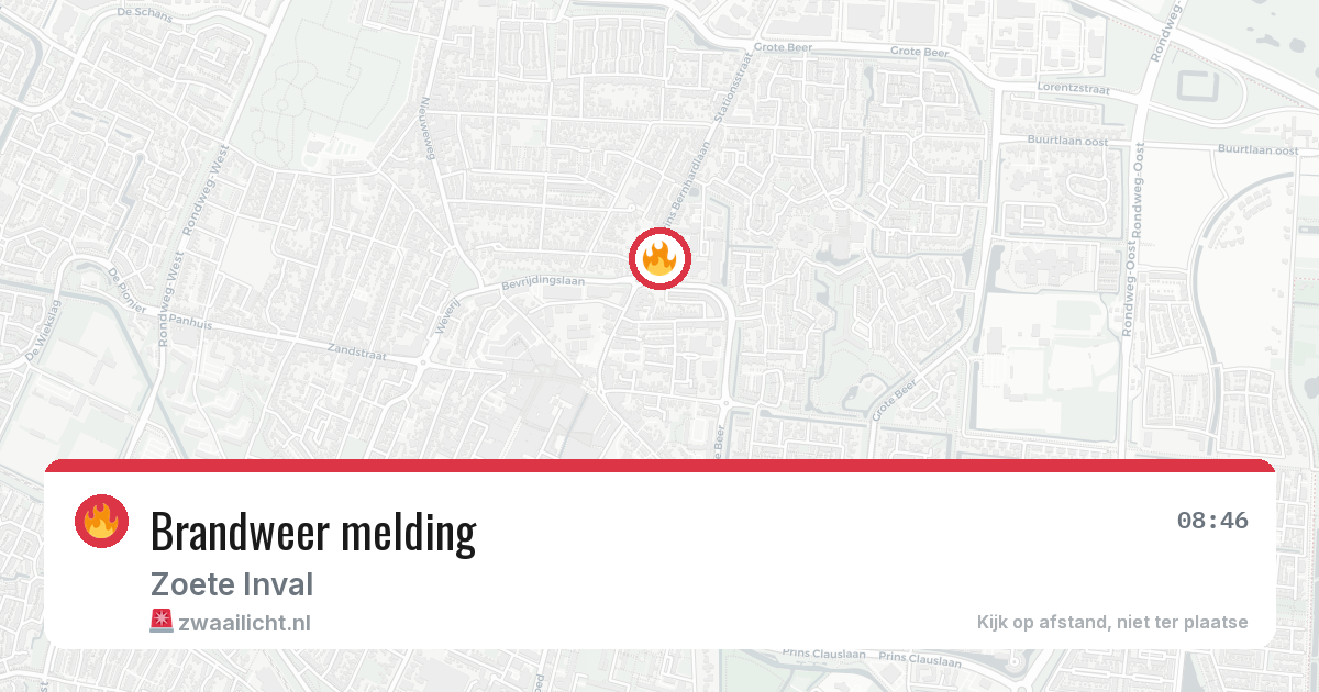 Brandweer melding — 6 jul 2026