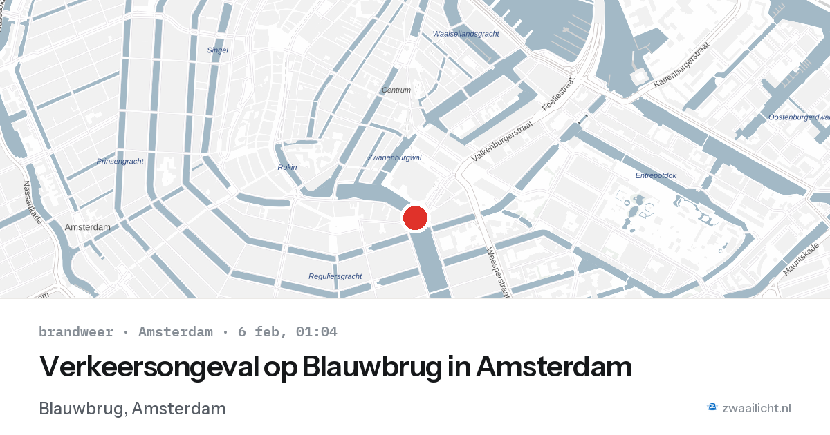Verkeersongeval op Blauwbrug in Amsterdam — 6 feb 2026