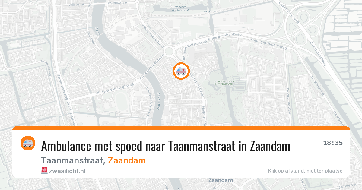 Ambulance met spoed naar Taanmanstraat in Zaandam — 15 mrt 2026