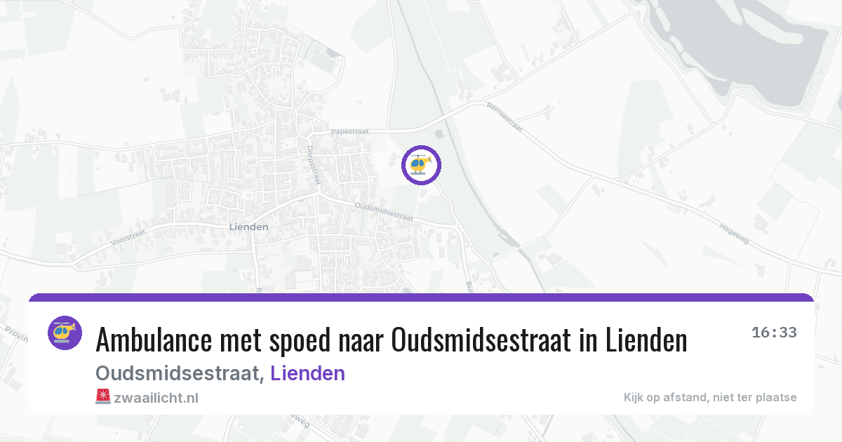 Ambulance met spoed naar Oudsmidsestraat in Lienden — 5 aug 2026