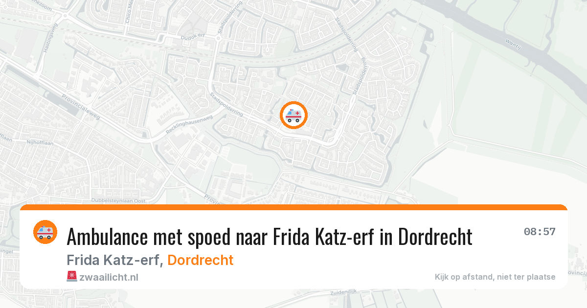 Ambulance met spoed naar Frida Katz-erf in Dordrecht — 13 aug 2026