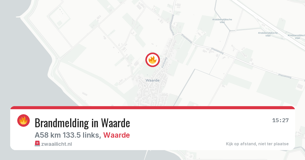 Brandmelding in Waarde — 11 jul 2026