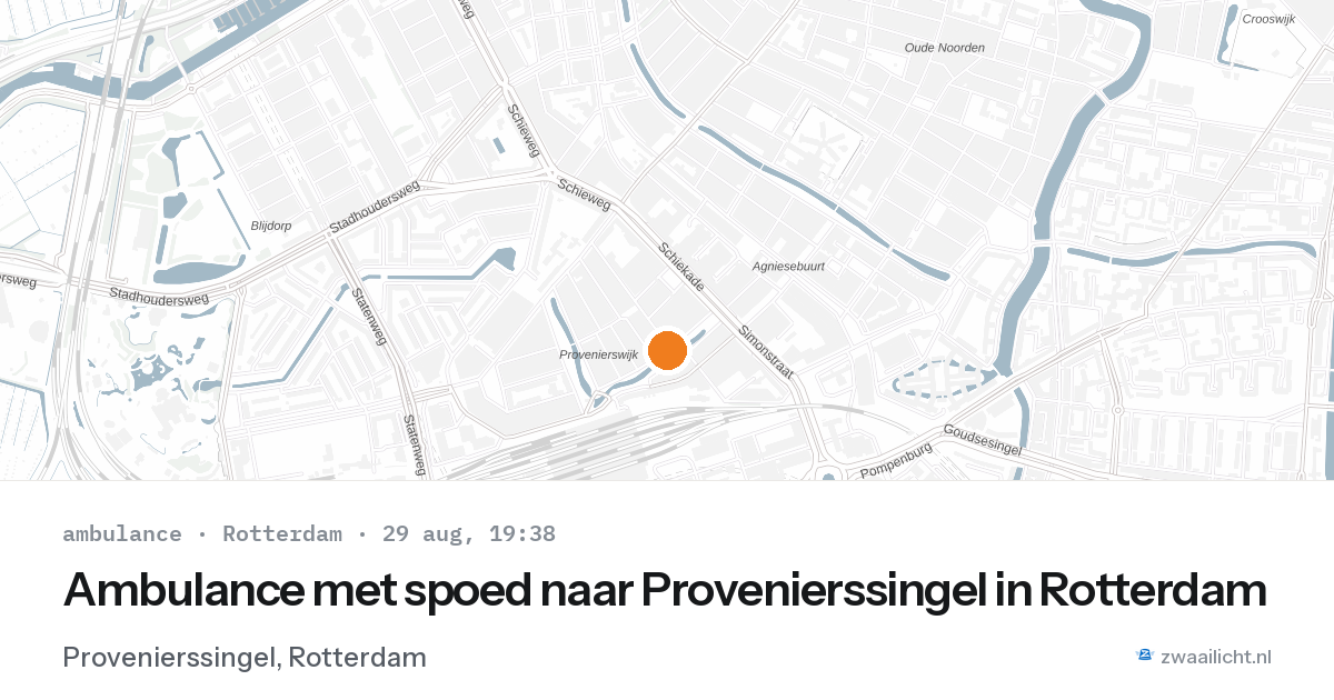 Ambulance met spoed naar Provenierssingel in Rotterdam — 29 aug 2026