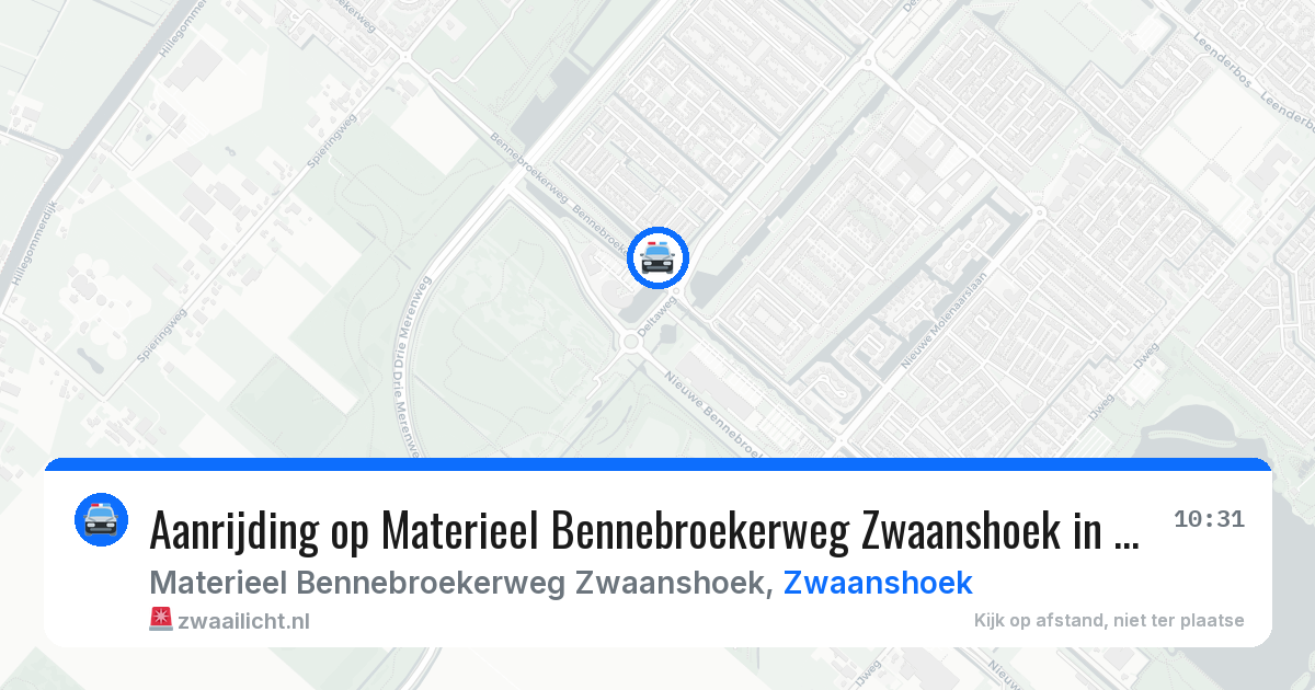 Aanrijding op Materieel Bennebroekerweg Zwaanshoek in Zwaanshoek — 17 jun 2026