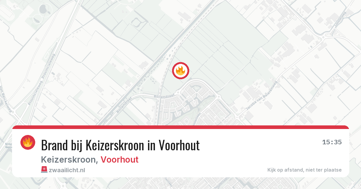 Brand bij Keizerskroon in Voorhout — 6 aug 2026