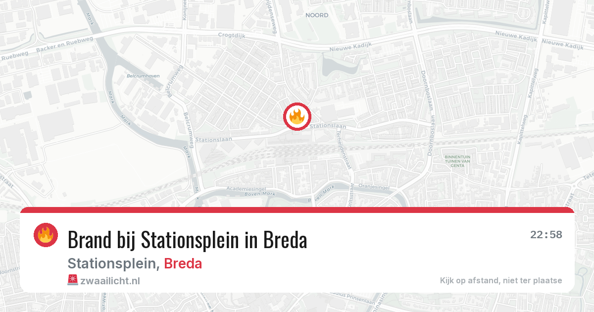 Brand bij Stationsplein in Breda — 15 jul 2026