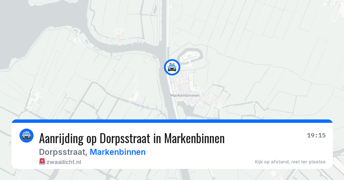 Aanrijding op Dorpsstraat in Markenbinnen — 13 jun 2026