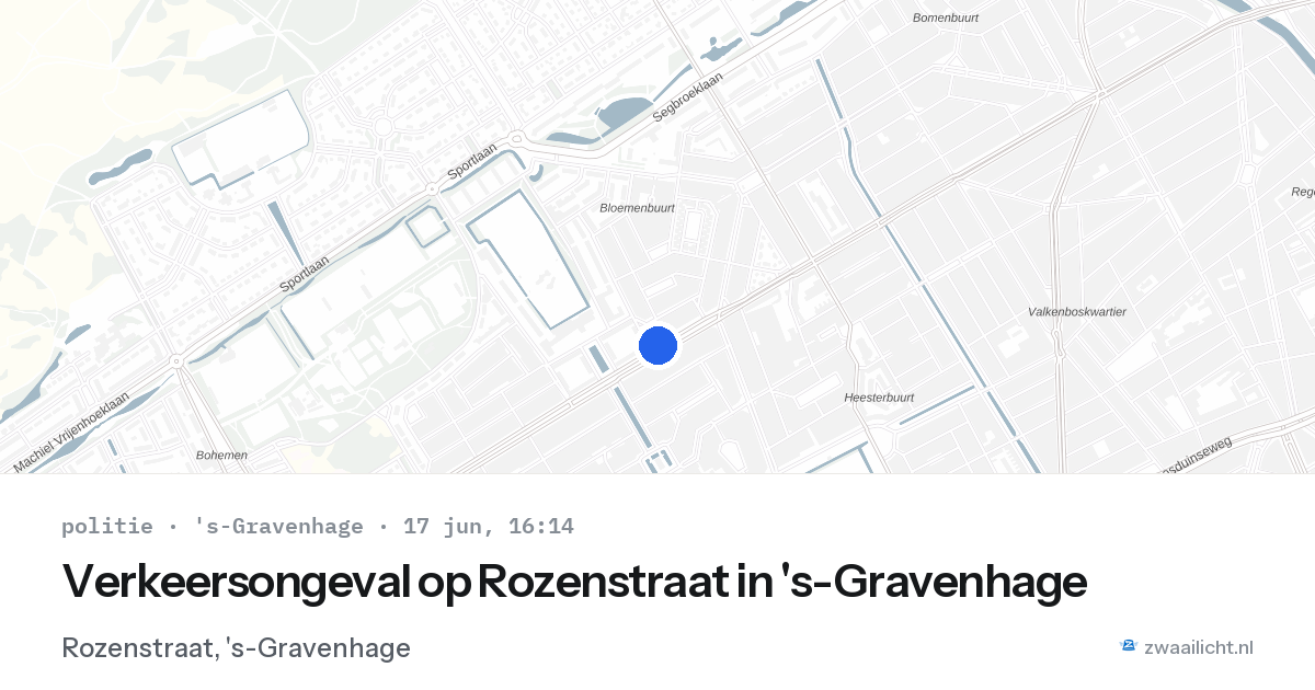 Verkeersongeval op Rozenstraat in 's-Gravenhage — 17 jun 2026