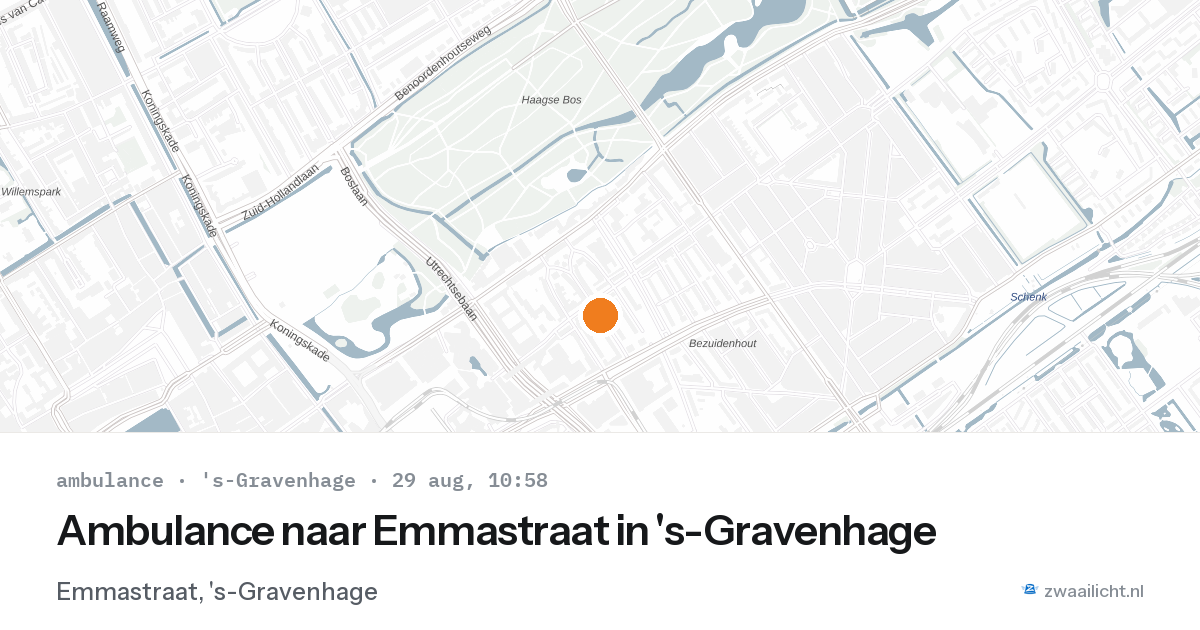 Ambulance naar Emmastraat in 's-Gravenhage — 29 aug 2026