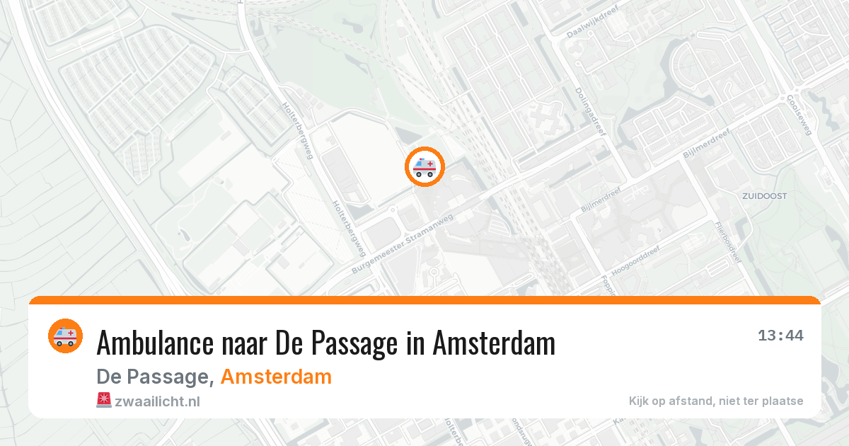 Ambulance naar De Passage in Amsterdam — 14 jul 2026